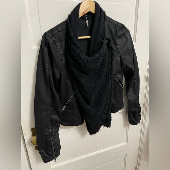 Free People Drape Front Moto jacket size 0 - Picture 9 of 10